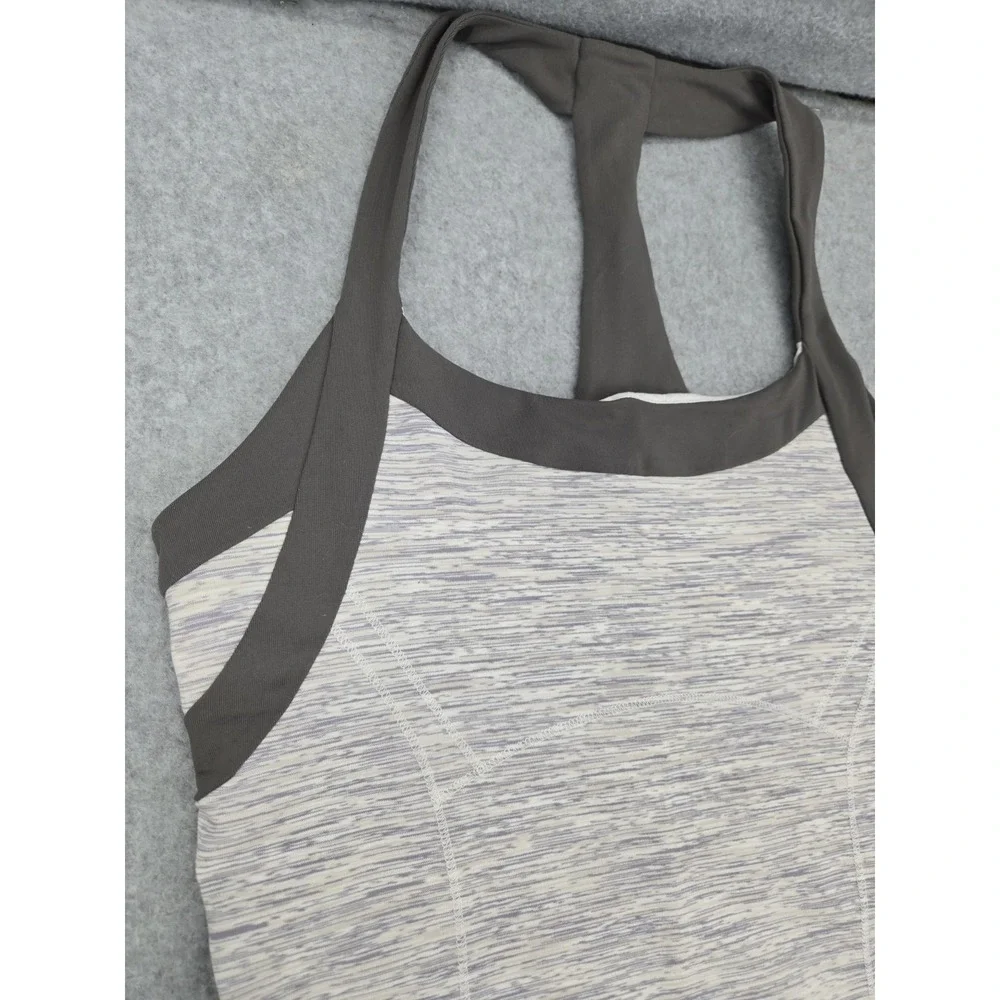 Alo Yoga Grey Racerback tank top built in bra work out activewear M
